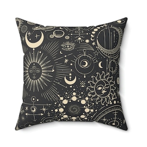 Zodiac Celestial Dark Academia Witchy Pillow Decor. Astrology Zodiac and Cottagecore Gifts