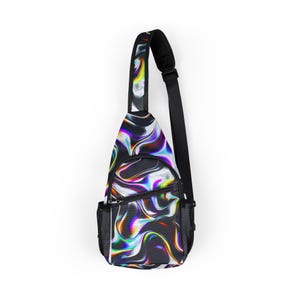 Sac poitrine abstrait coloré : sac à bandoulière élégant pour les festivals, les voyages, les fêtes, un usage quotidien, un cadeau pour les amateurs d&#39;art