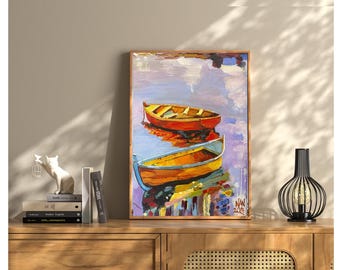 Barcos de colores - Pintura acrílica