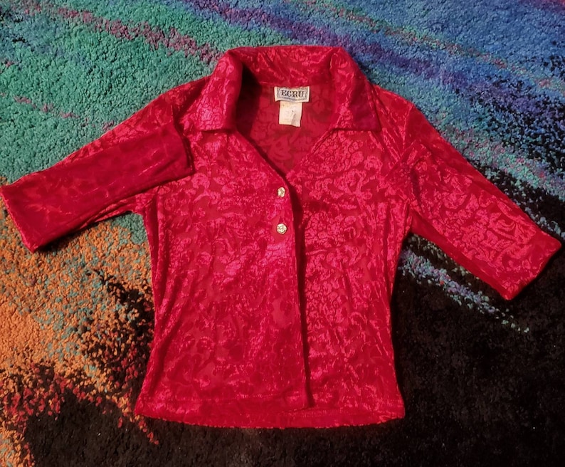 Crimson Velvet Shirt