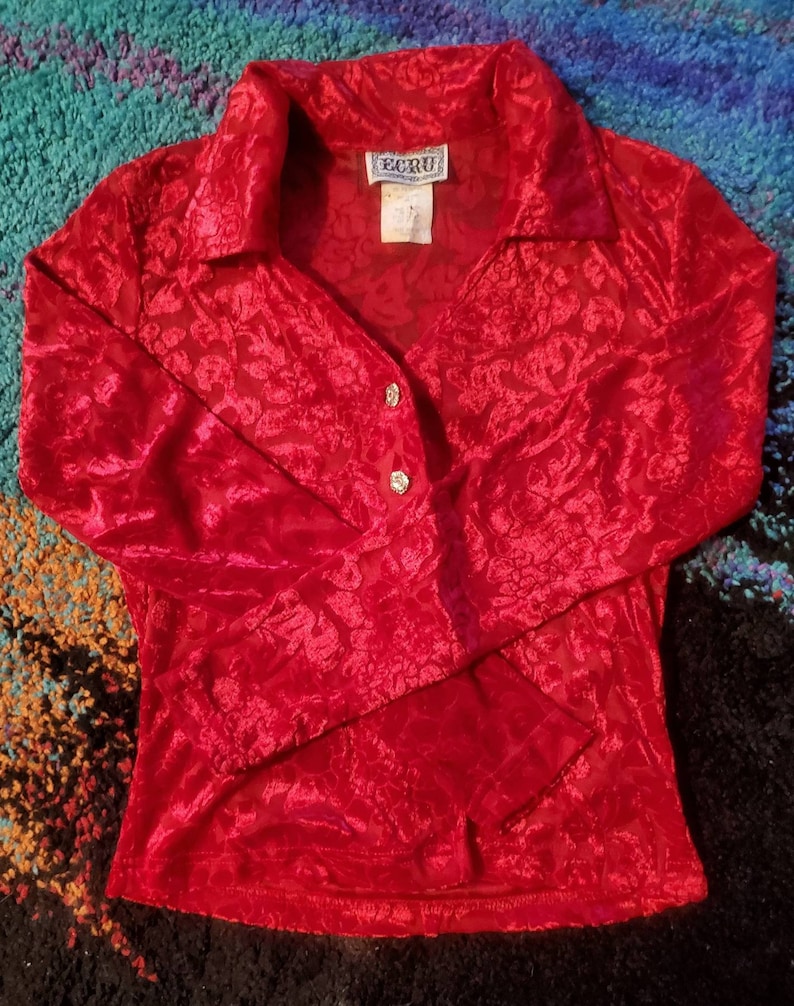 Crimson Velvet Shirt