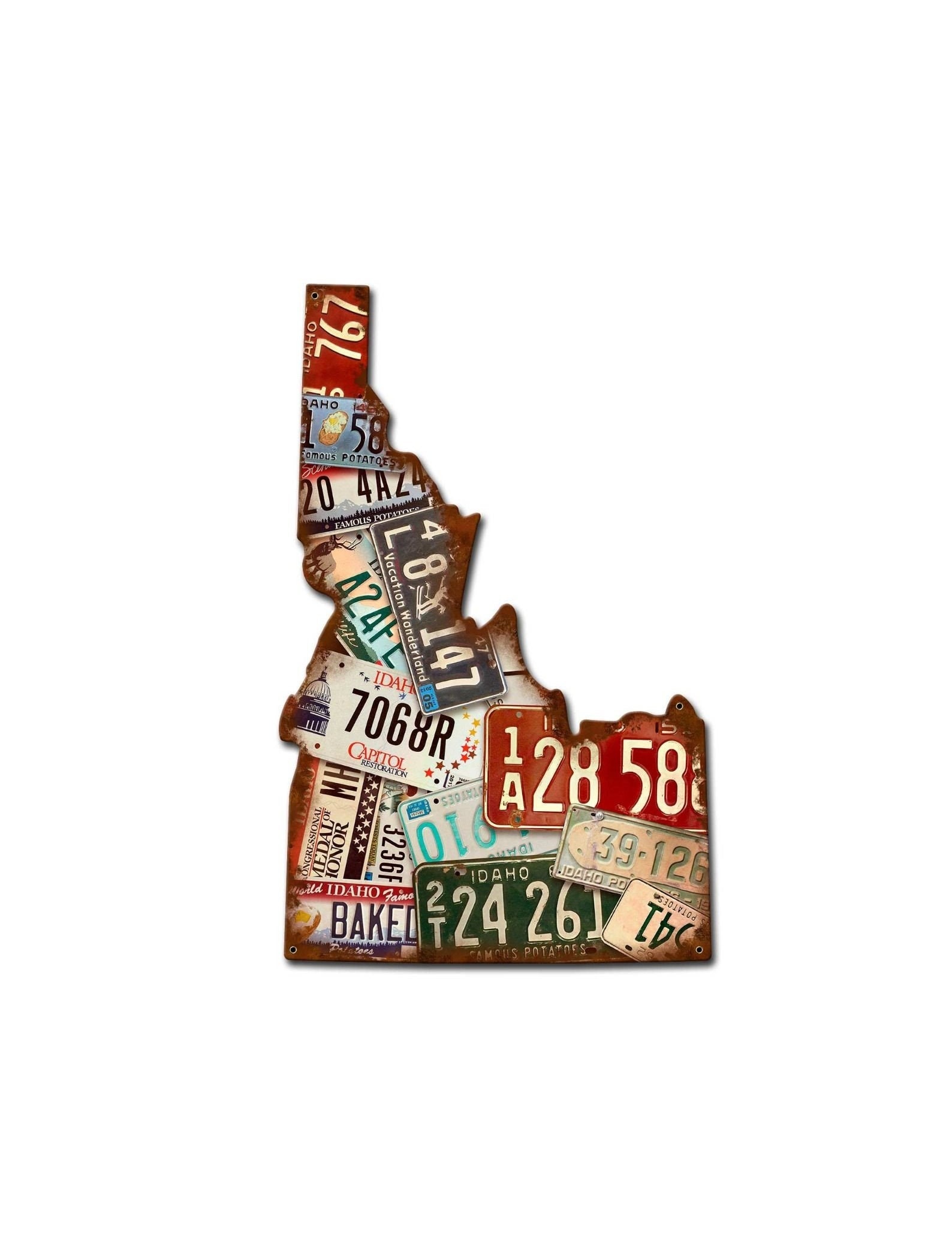 Idaho County License Plate Map Die Cut Idaho License Plate Map Vintage Looking Sign | Etsy