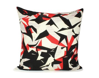 Abstract Red Pillow Cover 20"x20" Designer Pillow Covers, Decorative Pillows