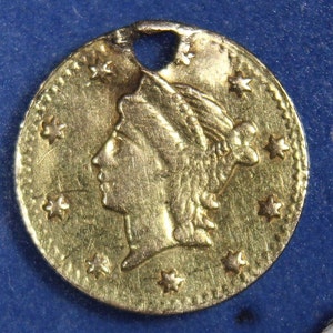 1855 1/4 Dollar California Gold Liberty Round BG#225