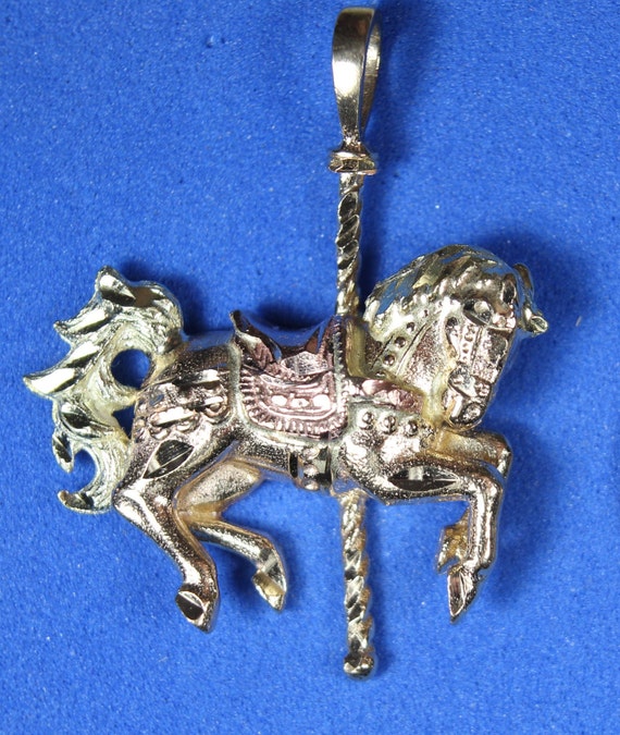 Solid 14k Gold Carousel Horse Charm