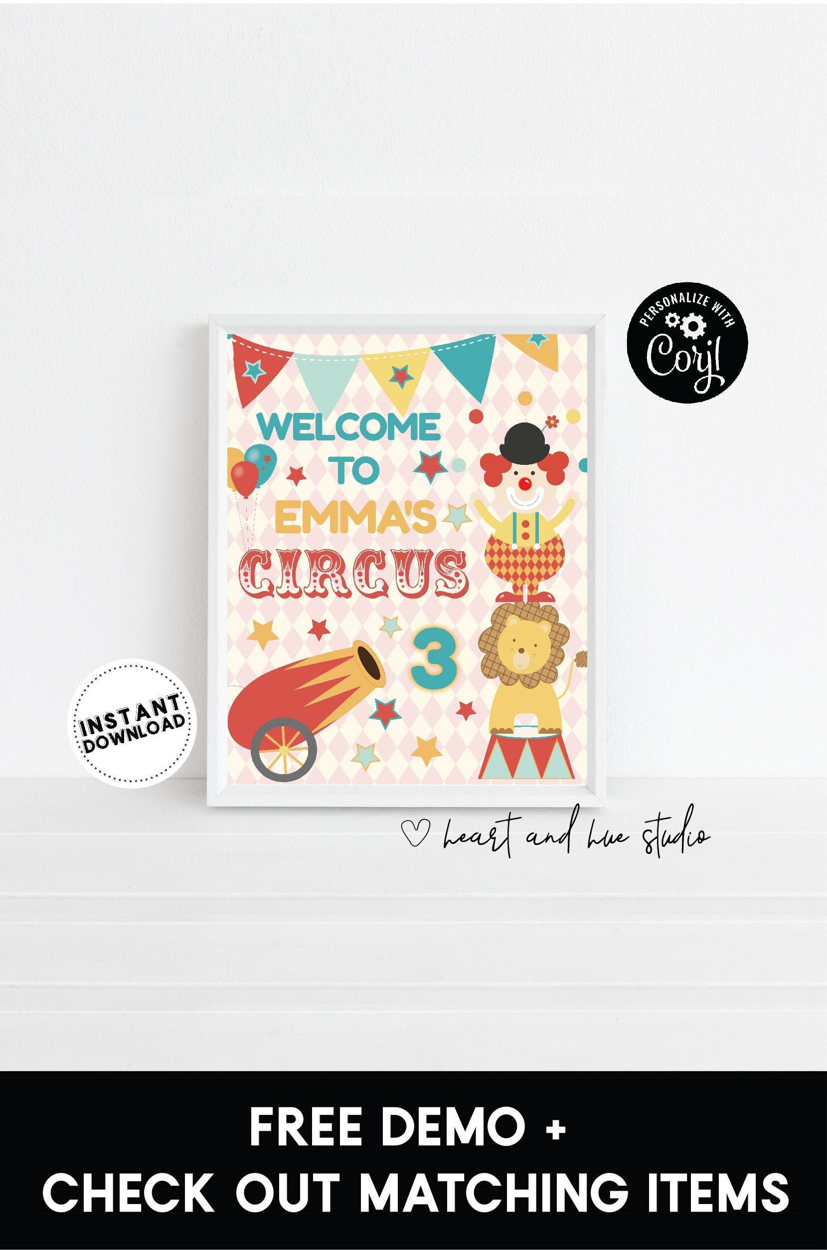 Digital Download Circus Welcome Sign Template Instant | Etsy