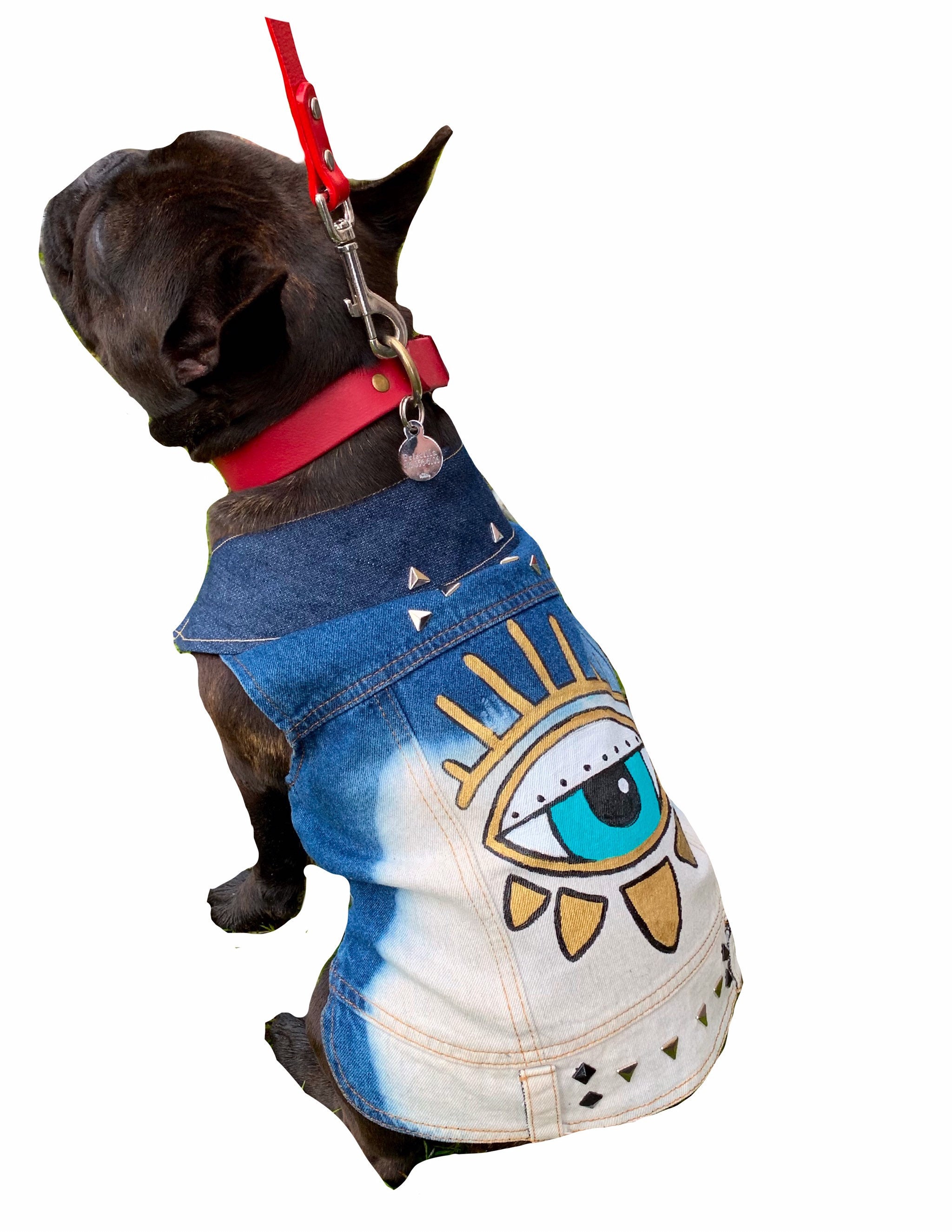 denim dog vest