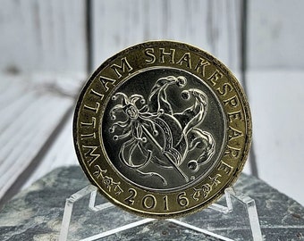 Shakespeare Comedy UK 2 Pound Coin in Coin Wallet