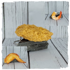 Chicken Wing Shrimp Nugget Keychain 3 Options Great Gift Great