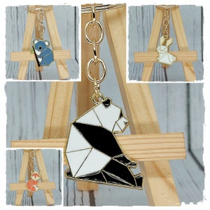 Porte-clés Fox Panda Koala Rabbit sur une carte de support dans une pochette en cellophane scellée, excellent cadeau.