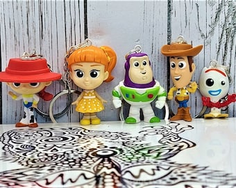 Toy Story 4 Figure Keychain: Woody, Buzz, Gabby, Forky, Jessie - Etsy
