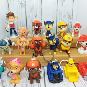 PAW Patrol Figures Keychain 24 Types Rubble Rocky Skye Marshall Chase Liberty Zuma and Gift Bag Option