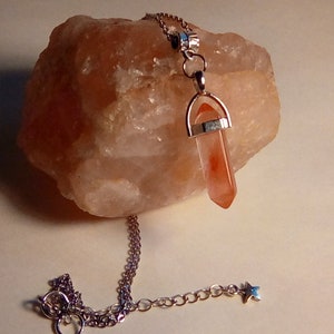 Red quartz pendant, red quartz necklace, red quartz jewelry, crystal necklace, celestial jewelry, birthday gift, Christmas gift.