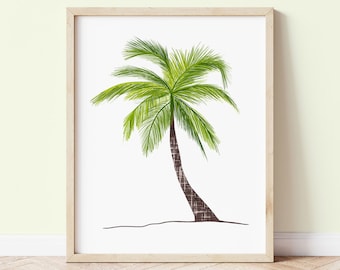 Palm Tree Botanical Home Decor Art Print | Unframed 4x6 A6 5x7 A5 A4 | Tree Wall Art Decor Wall Gallery