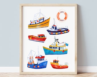 Cornwall Art Print - Cornish Fishing Boats
