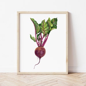 Rote Beete Kunstdruck | Rote Beete Illustration | Gemüse Wohn Dekor | Gemüse Wand Kunst | Küche Dekor | Lebensmittel Poster