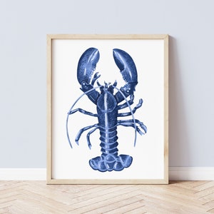 Blue Lobster Art Print Home Decor Wall Art