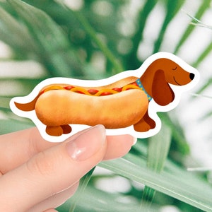 Sausage Dog Sticker | Waterproof Stickers Laptop | Weiner Dog Stickers | Dachshund Sticker