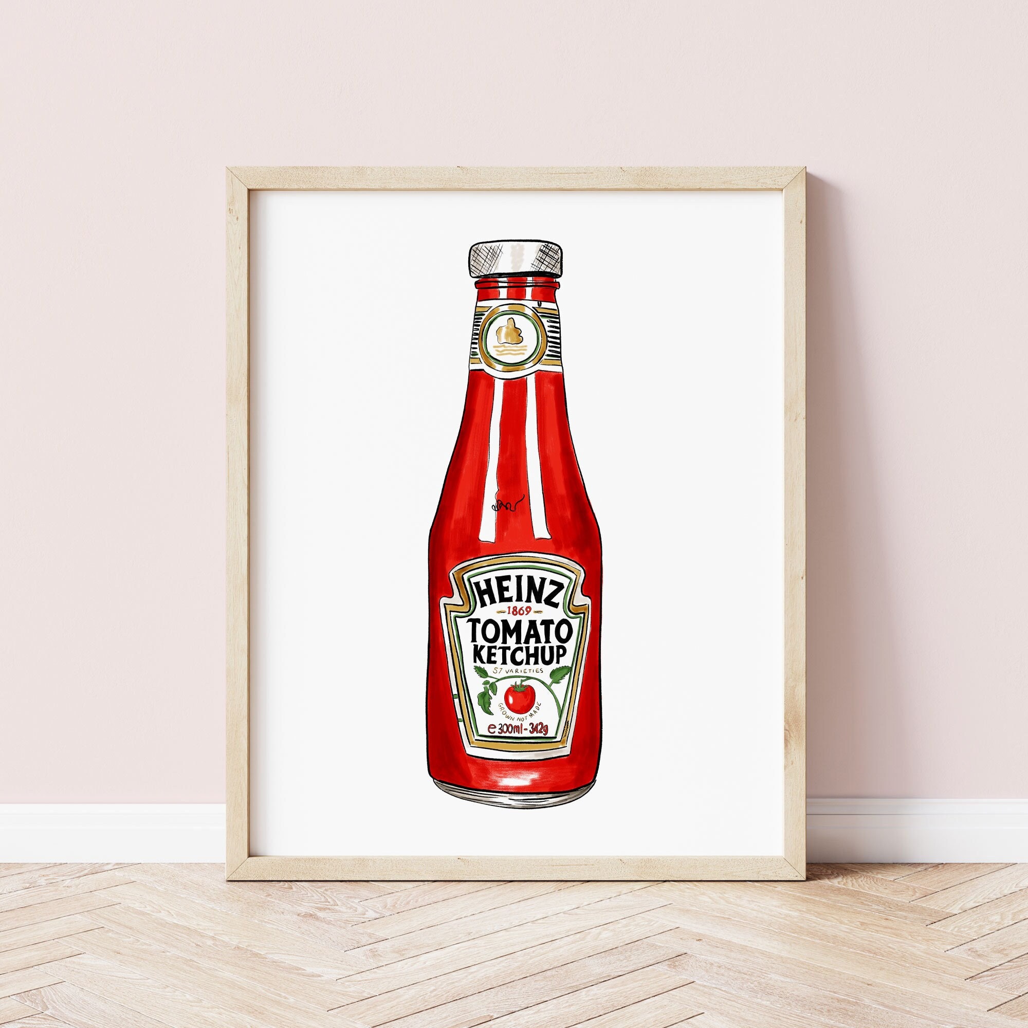 Tomato Ketchup Bottle Illustrated Art Print for Food Lovers, Tomato Sauce  British Food Art Kitchen Wall Art Home Decor - Etsy, image size:2000x2000