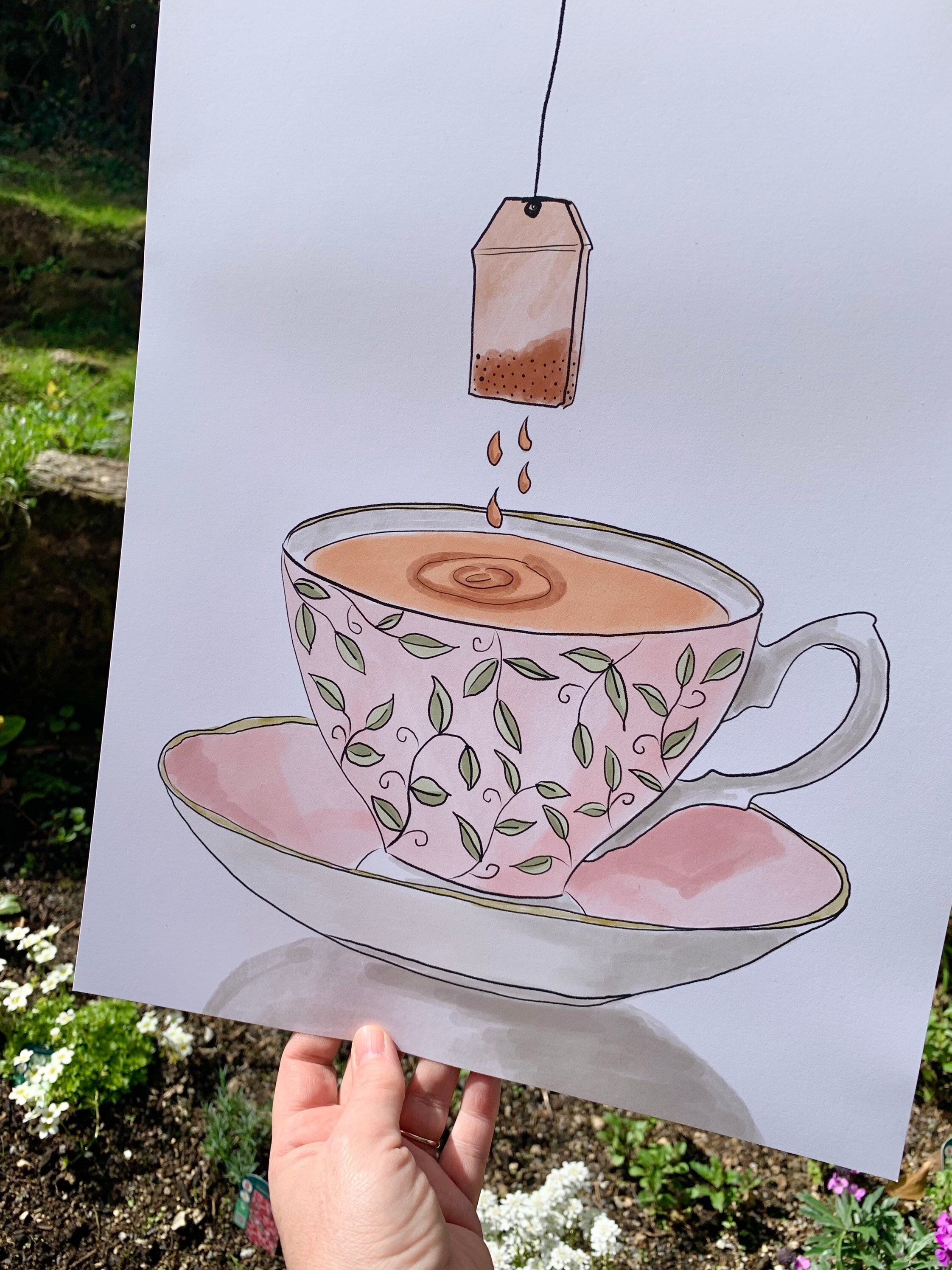 Earl Grey Tea Art Print, Teacup Illustrated Art Print, Tea Print - Etsy