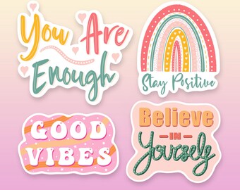 Self Care Sticker Set, Glossy Mental Health & Wellness Decals, Daily Reminders