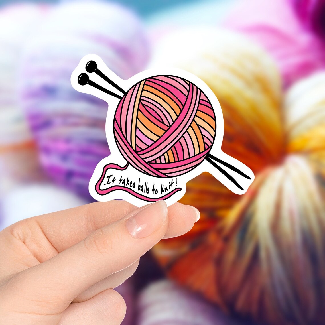 Knitting Sticker Ball of Yarn Sticker Knitting Stickers Etsy