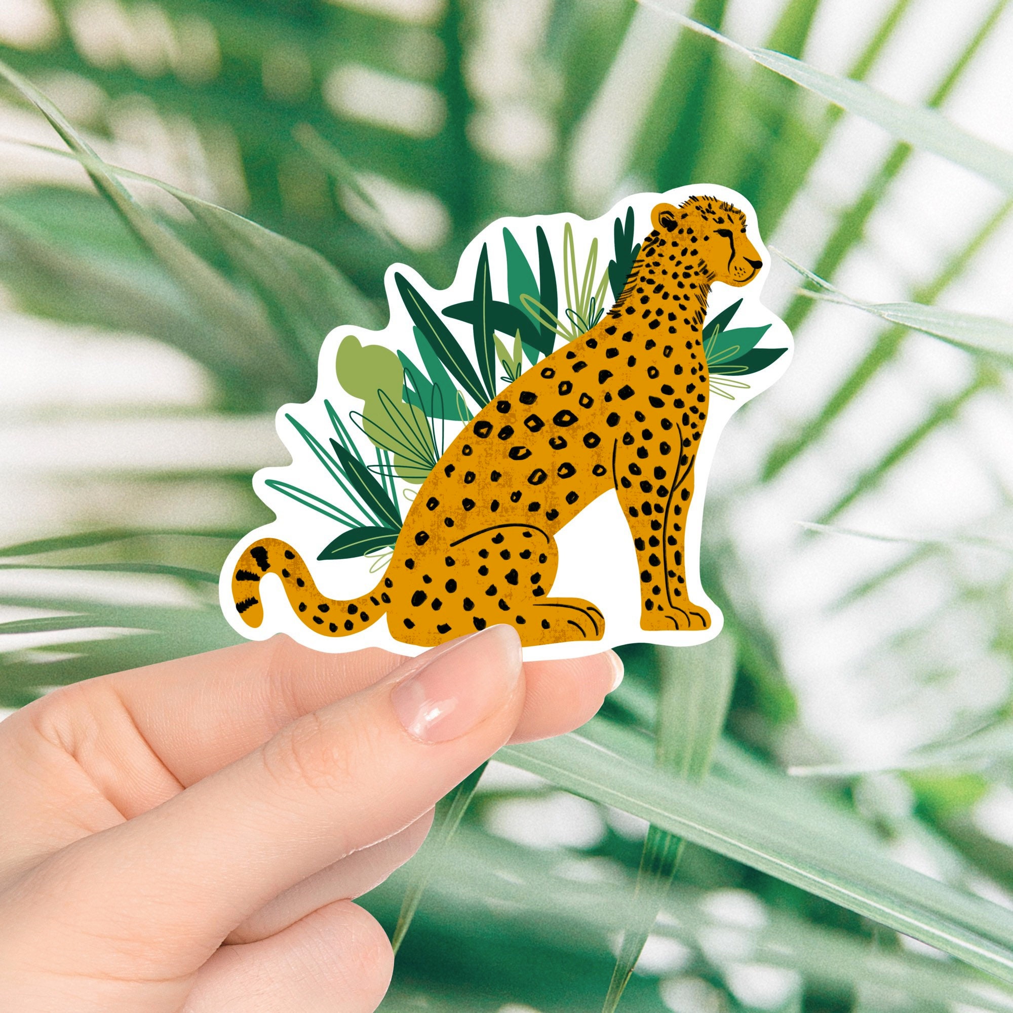 Leopard Sticker, Wild Animal Sticker, Glossy Sticker, Notebook Stickers ...