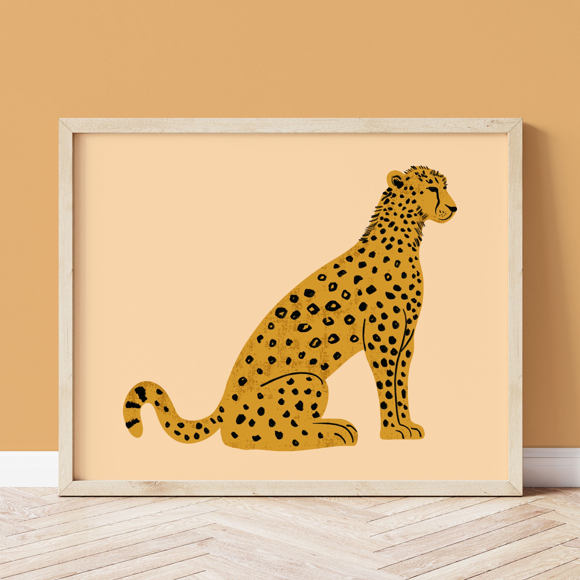 Leopard Art Print: Hand Drawn Illustration, Boho Home Decor - Etsy Israel, image size:2000x2000