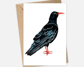 Cornish Chough Greeting Card | Cornwall Greeting Card | Greeting Card