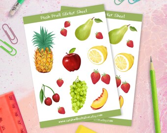 Fruit Sticker Sheets in Glossy Vinyl