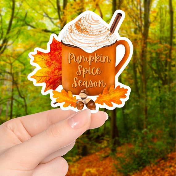Pumpkin Spice Season Vinyl Sticker - Autumn Laptop Sticker - Die Cut Sticker - Fall Sticker - Autumn Sticker - Pumpkin Sticker