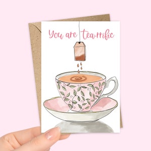 vous êtes Tea-rific carte de vœux | carte postale pour maman | Carte Fête des Mères