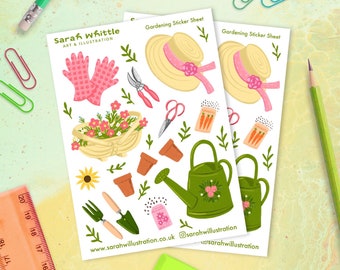 Spring Gardening Sticker Sheets, Decorative Planner Stickers, Garden Lovers Gift.