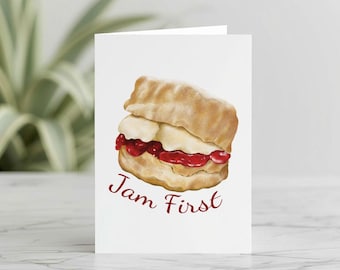 Jam First Greeting Card | Cornwall Greeting Card | Greeting Card