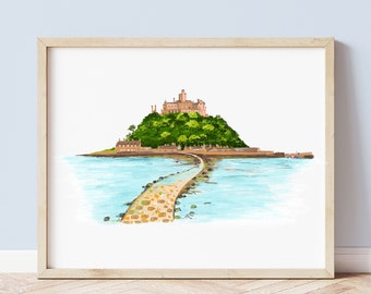 St Michael's Mount, Cornwall Art Prints, Coastal Art Prints, Cornwall Gifts, Coastal Home Decor, Coastal Wall Art