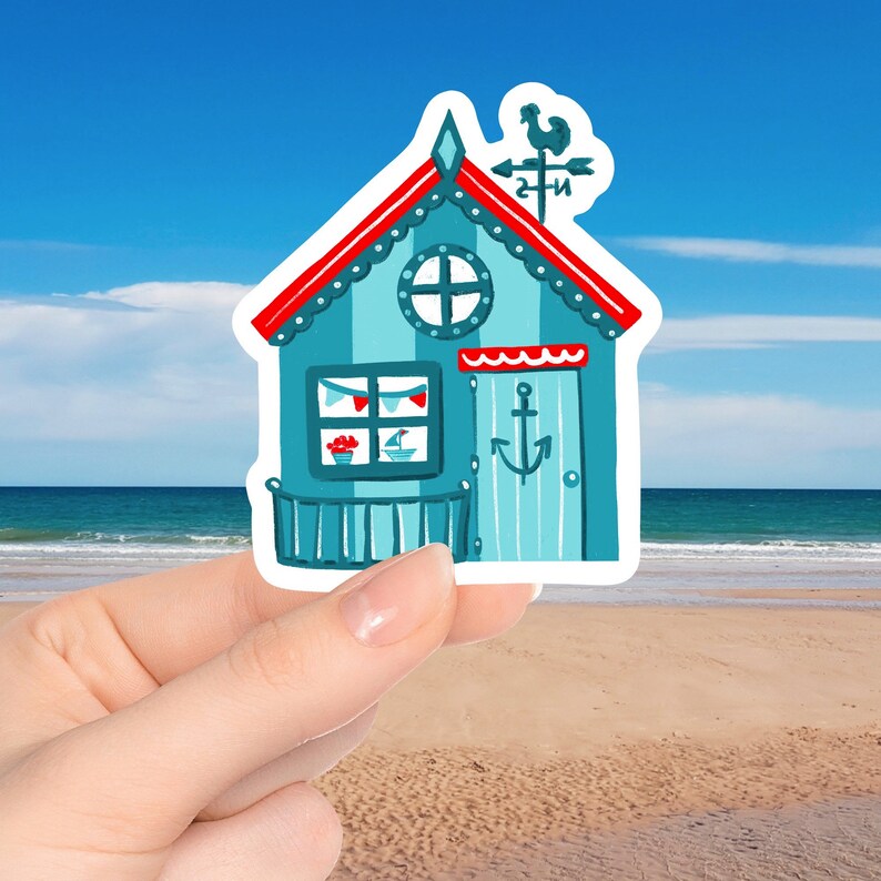 STICKER PACK, Beach Huts Stickers Pack, Beach Seaside, Cornwall