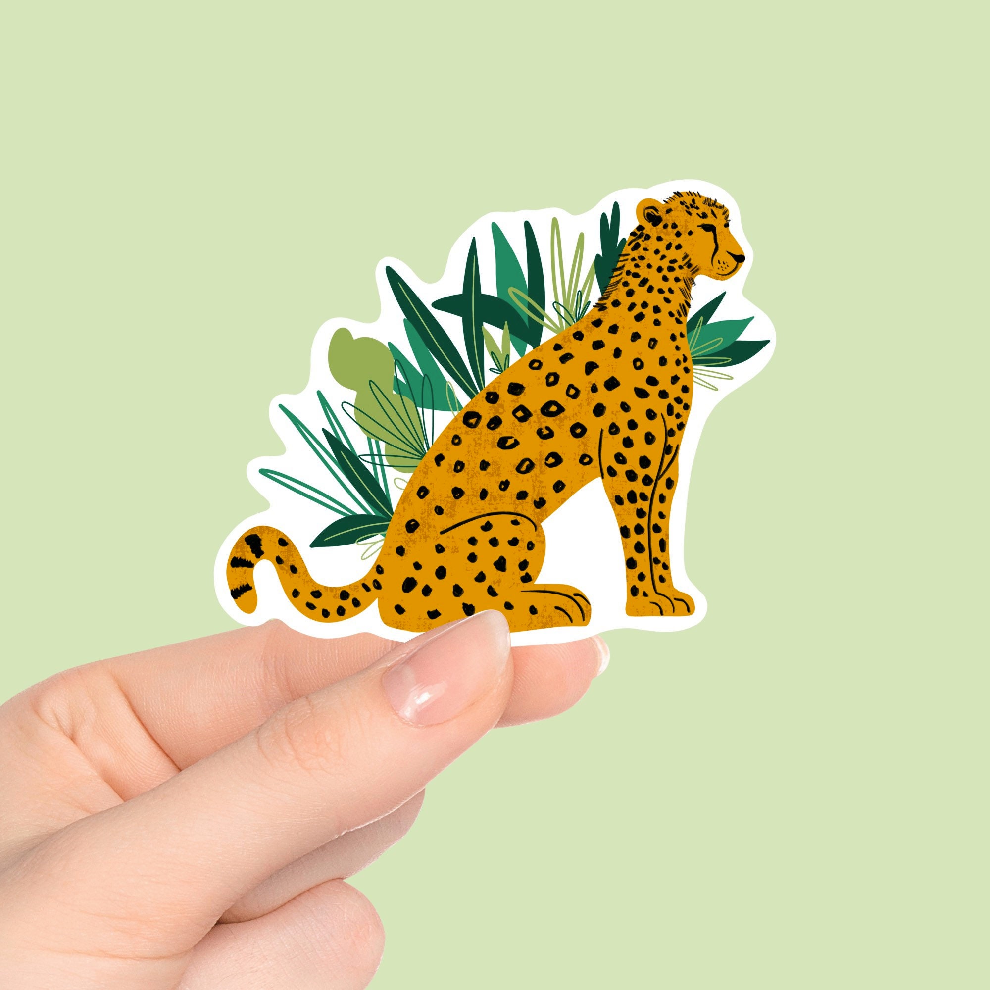 Leopard Sticker, Wild Animal Sticker, Glossy Sticker, Notebook Stickers ...