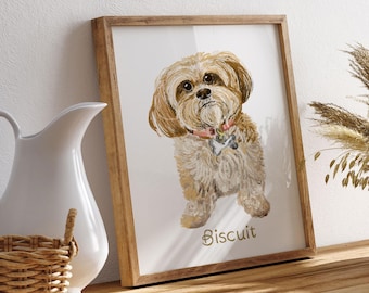 Custom Pet Portrait, Personalised Whimsical Pet Illustration