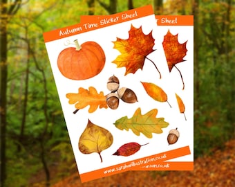 STICKER SHEET, Fall Sticker Sheet, Autumn Sticker Sheet, Laptop Stickers, Fall Stickers, Autumn Notebook Stickers, Stickers Sheet, Autumn