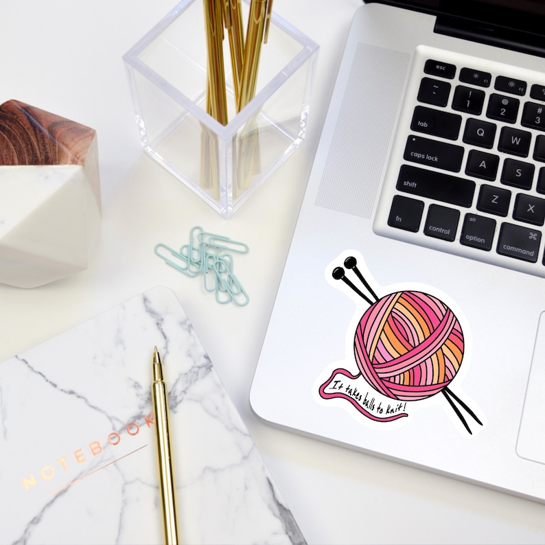 Knitting Sticker Ball of Yarn Sticker Knitting Stickers Etsy