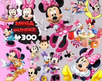 Minnie Clipart Mega Bundle | 300+ Minnie PNGs | Disney Minnie Digital Download, Kids Birthday Party, printable mouse