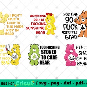 Evil Care Bears svg, Citas divertidas Svg, Archivos svg sarcásticos, Sassy Svg, Care Bears Layered Cricut, Funny svg
