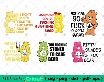 Evil Care Bears svg,  Funny Quotes Svg, Sarcastic Svg Files, Sassy Svg, Care Bears Layered Cricut, Funny svg
