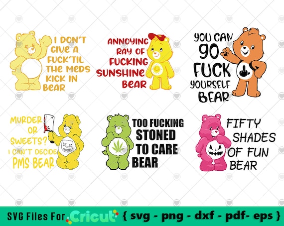 Evil Care Bears svg,  Funny Quotes Svg, Sarcastic Svg Files, Sassy Svg, Care Bears Layered Cricut, Funny svg