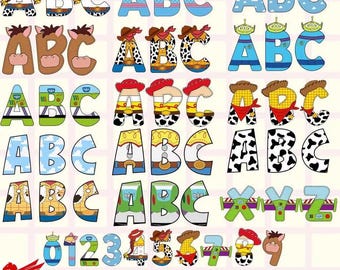Toy Story Alphabet PNG Bundle, Toy Story shirt, Woody Buzz Letter Font, Toy Story 5 Font png, Birthday Party Design, Custom Name Alphabet