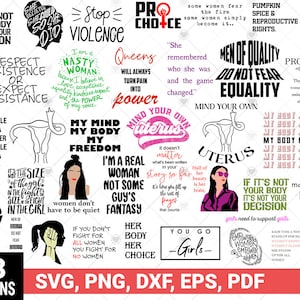 53 Pro Choice SVG Bundle, Women's Rights Digital Files Bundle, Feminism Bundle, pro choice svg, png, eps, pdf, png per Cricut, Silhouette