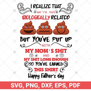 Je me rends compte que nous ne sommes pas biologiquement liés svg, svg drôle beau-père, meilleur bonus papa coupe fichier design, téléchargement numérique