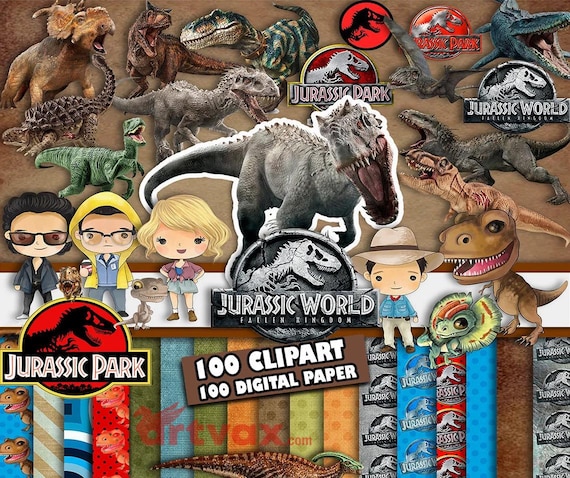 dinosour clipart bundle, jurassic digital png, dino,T-rex png, Dinosaur birthday, jurassic world cake topper, Jurassic Dinosaur clipart