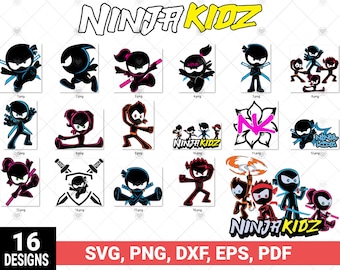 Ninja for Kidz svg bundle, Bundle Layered svg, png, pdf, dxf, eps cricut, cut files, digital vector file, Funny Ninja Svg,