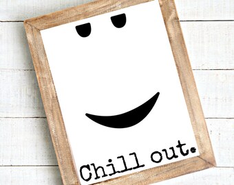 Roblox Bedroom Etsy - roblox a4 printable chill face chill out bedroom print video games boys bedroom girls bedroom bedroom decor kids print